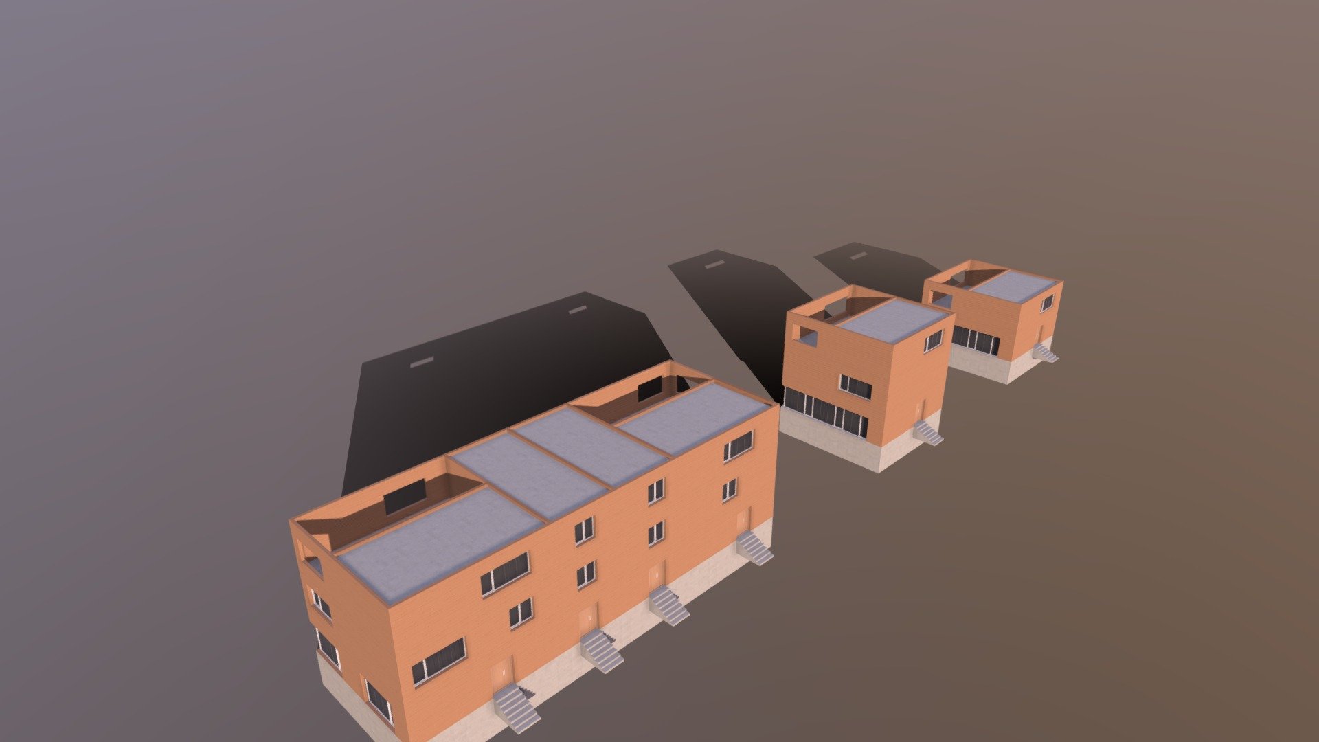 Minmalistic modern wood  house set