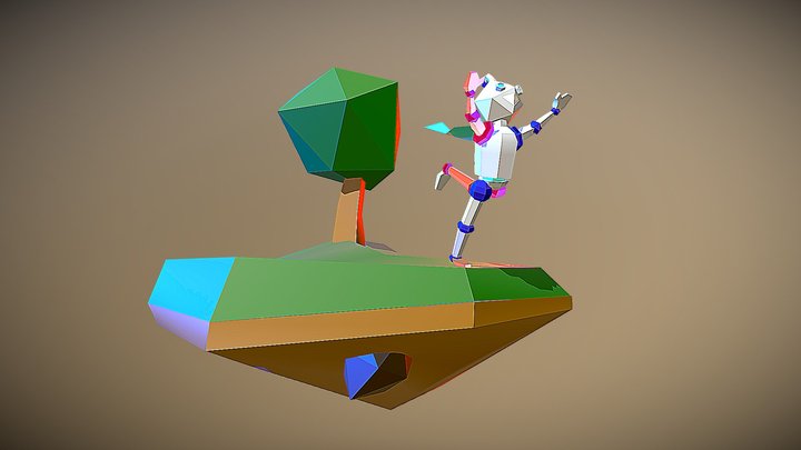 Little lonely floating Island 3D Model