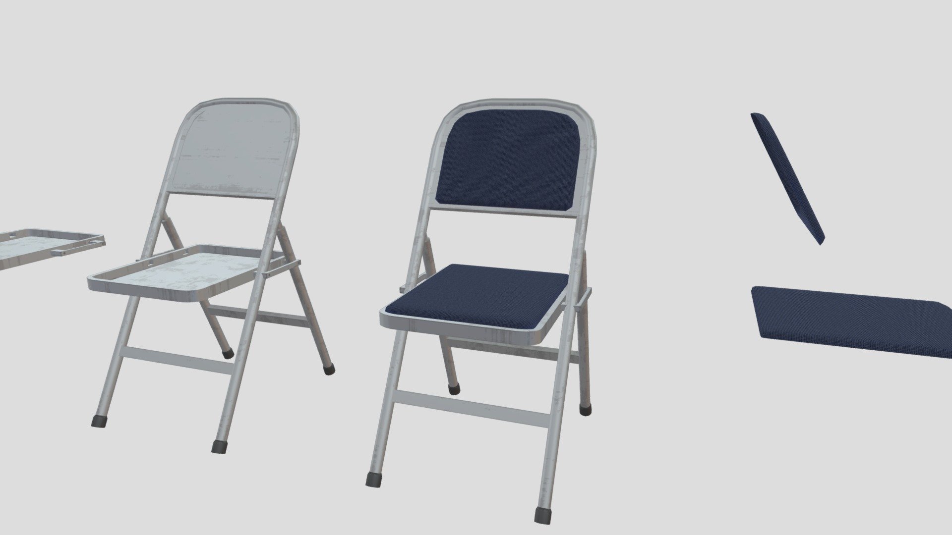 Clean Metal Folding Chair Download Free 3D model by LordSamueliSolo