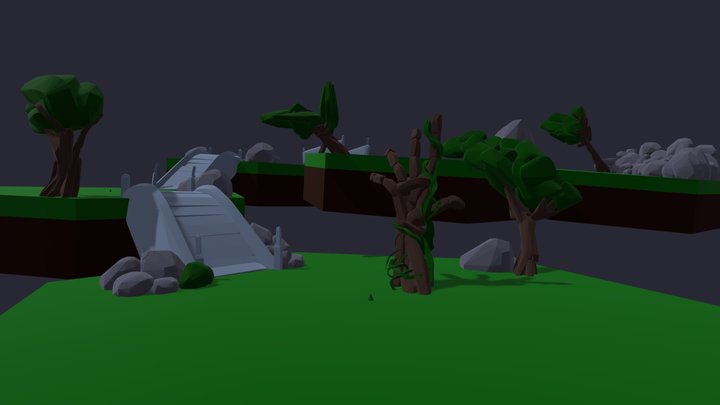 raising hands land 3D Model