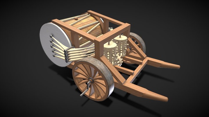 Leonardo da Vinci Drum Machine 3D Model