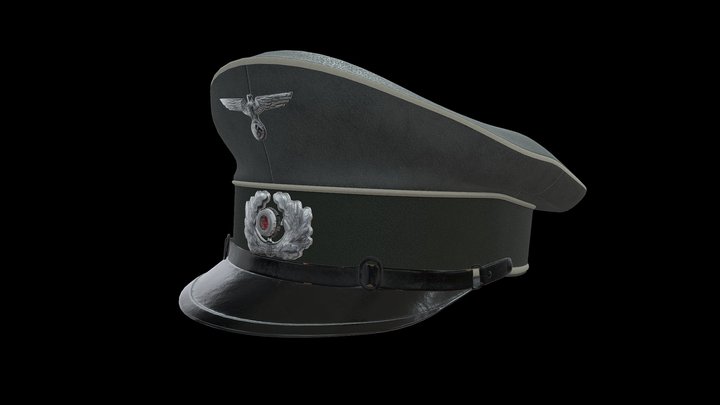 German Heer infantry Crusher Cap 3D Model