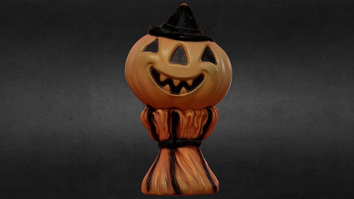 Halloween Blow Mold Jack-O-Lantern Pumpkin 3D Model