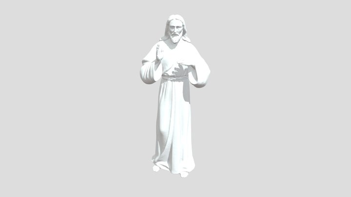 Holy Figure in White Robe 3D Model