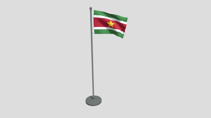 Animated Flag Of Suriname – Free 3D Model STL