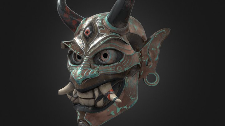 Steampunk Oni Mask 3D Model