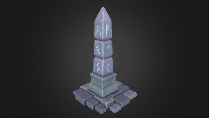Stylized Ancient Obelisk 3D Model