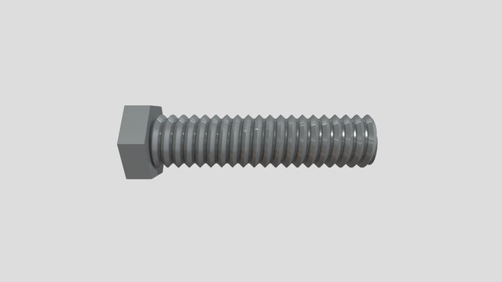 PARAFUSO SEXTAVADO ROSCA INTEIRA 3D Model