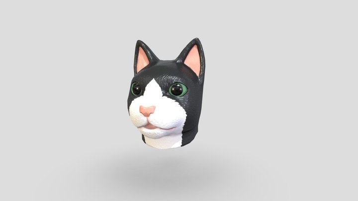 Cat Mask Tuxedo 3D Model