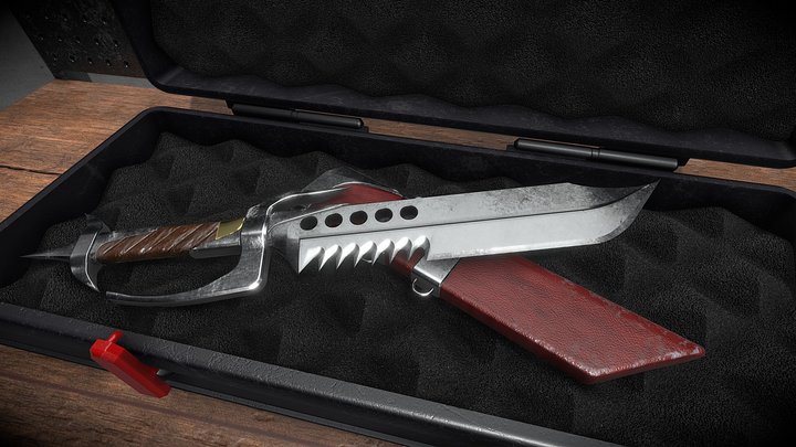 knife on table set 3D Model