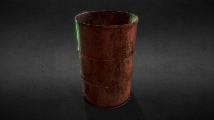 Rusted barrel [Game-ready] 3D Model