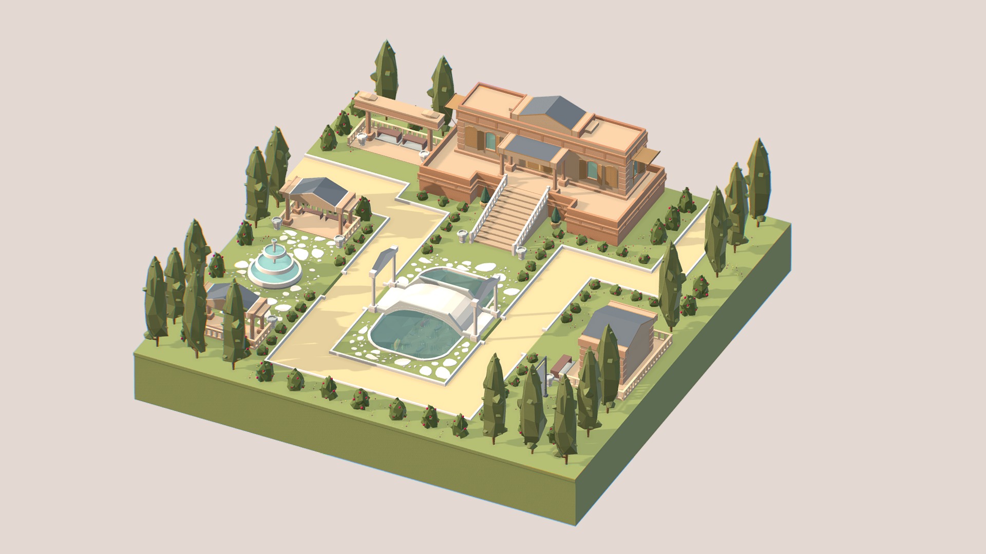 3D model Ethnic Buildings 02 - This is a 3D model of the Ethnic Buildings 02. The 3D model is about a model of a house.