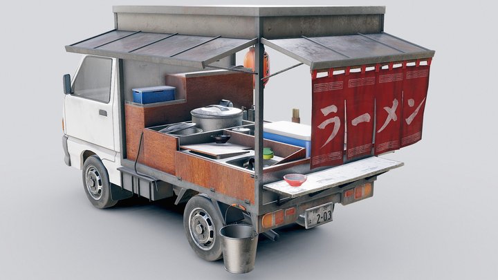 Japanese Ramen Van 3D Model