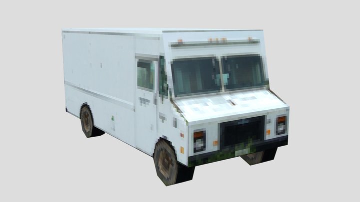 White Van - PS1 Low Poly 3D Model