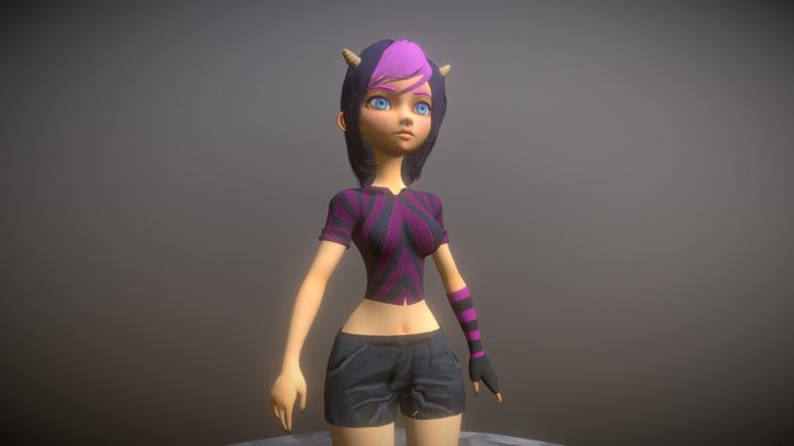 Cartoon Female Girl 3D Model