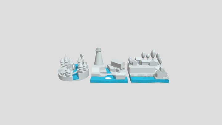 By the ocean - Blockout 3D Model
