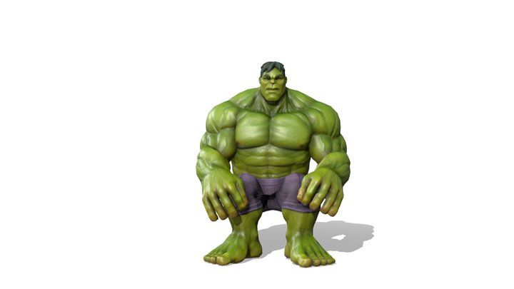 Hulk - Sitting 3D Model