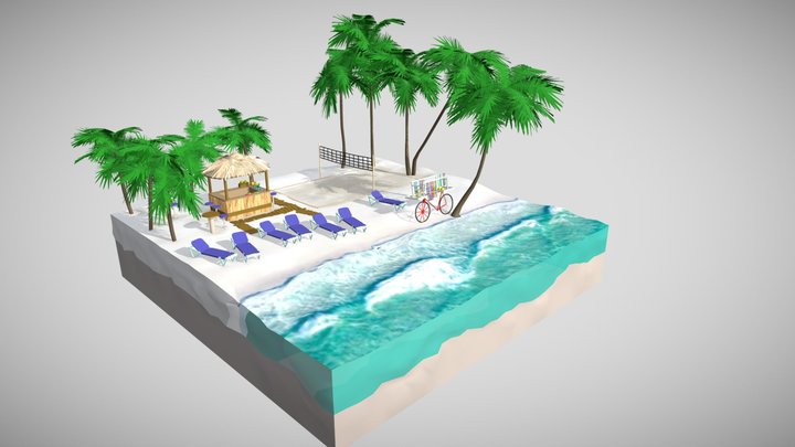 Beach of the Dominican republic 3D Model