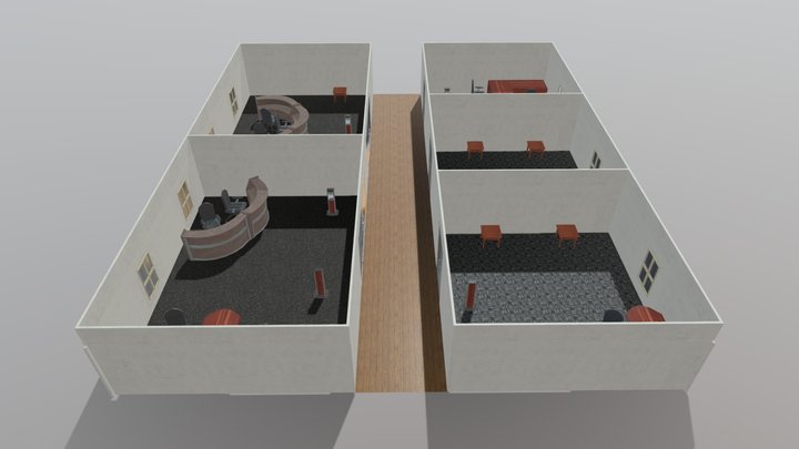 Office Hallway 3D Model