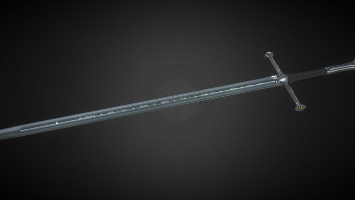 Narsil Anduril Aragorn sword 3D Model
