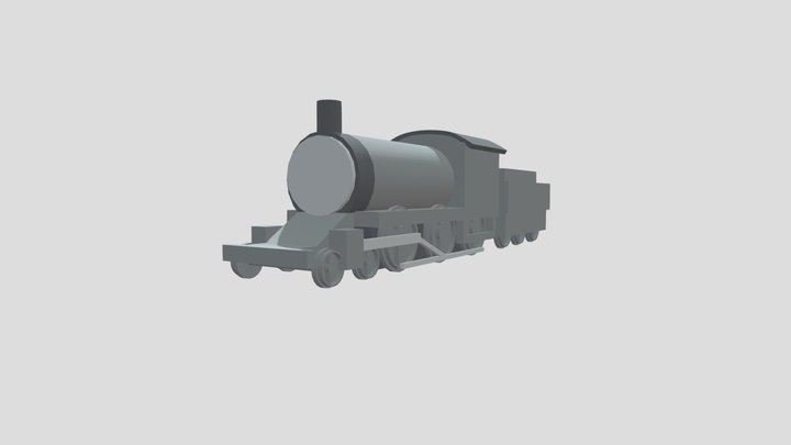 107  4-6-0 Steam Locomotive & Tender 3D Model