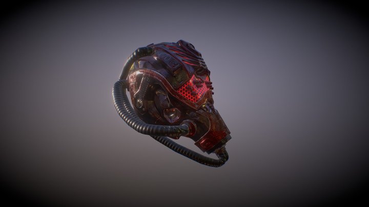 X-70 Rage Breather SCI Fi Helmet 3D Model