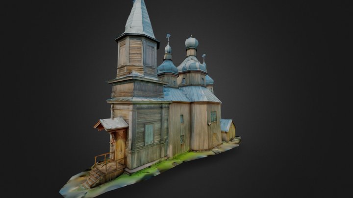 Tylyntsi wooden church 3D Model
