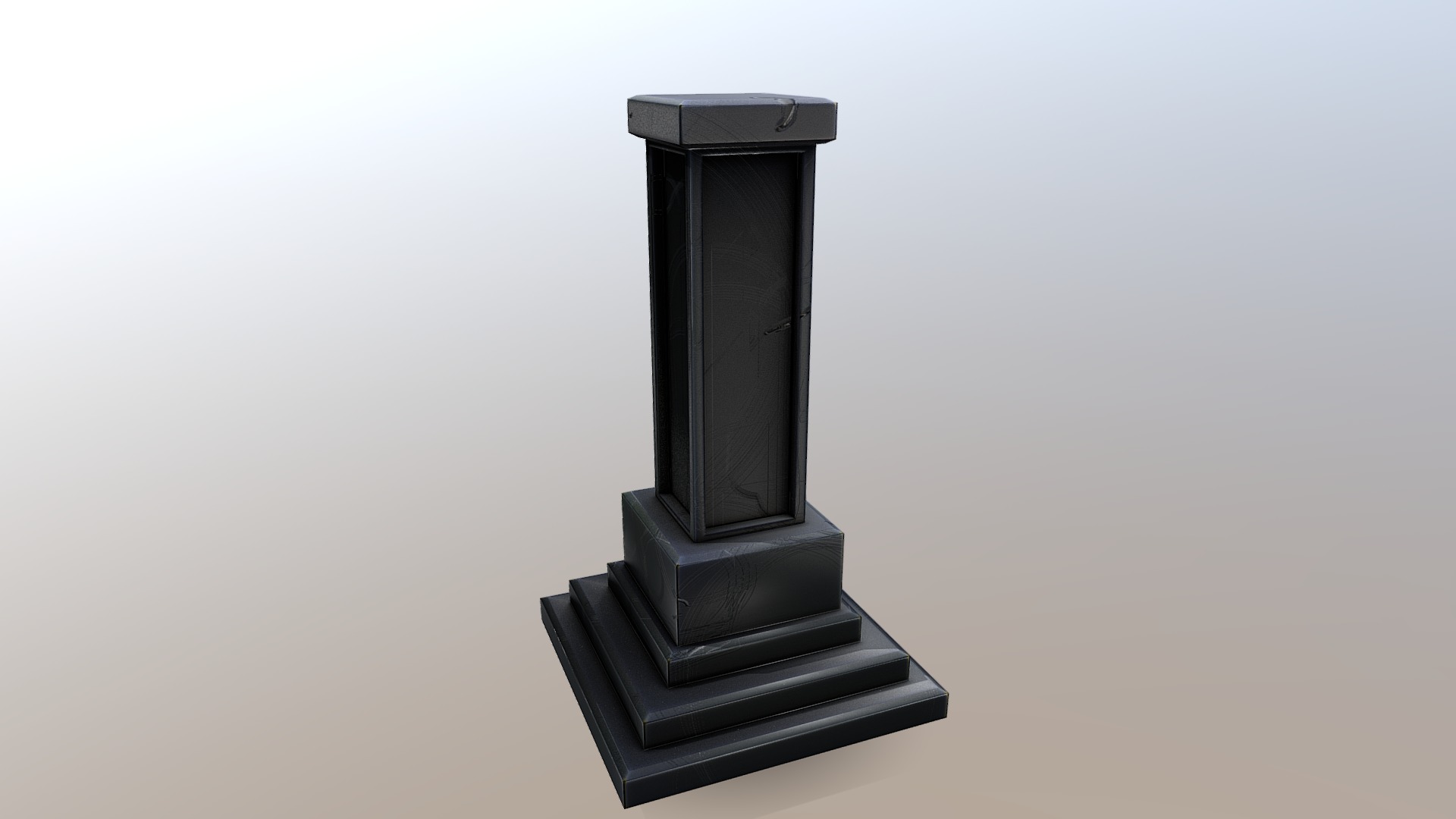 3D model Pillar - This is a 3D model of the Pillar. The 3D model is about a black rectangular object.