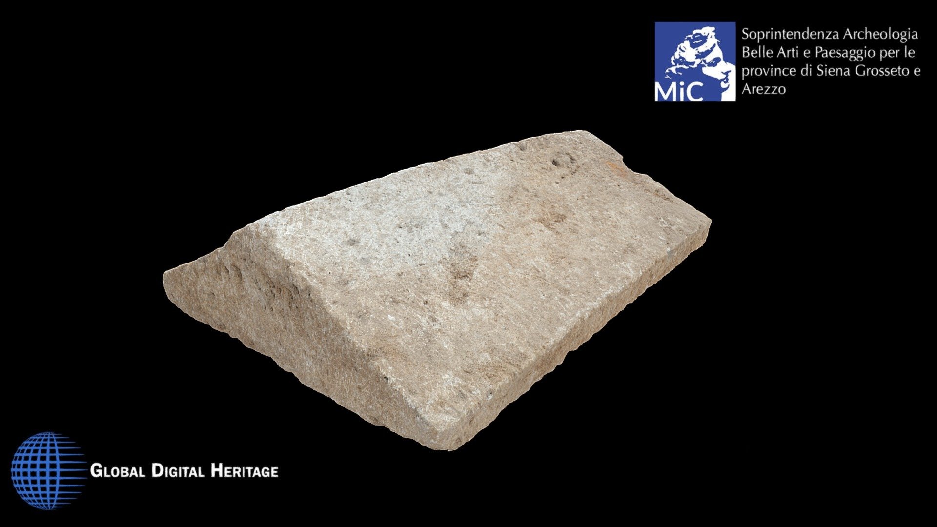 Travertine lid of urn, Tumulus of Molinello