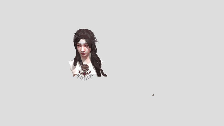 Head ring jewly hair pin retopo and hairstyle 3D Model