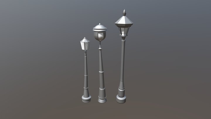 Stylized Lamps 3D Model