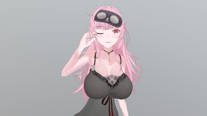 Hololive Mori Calliope Sleepwear・森カリオペパジャマ衣装 3D Model