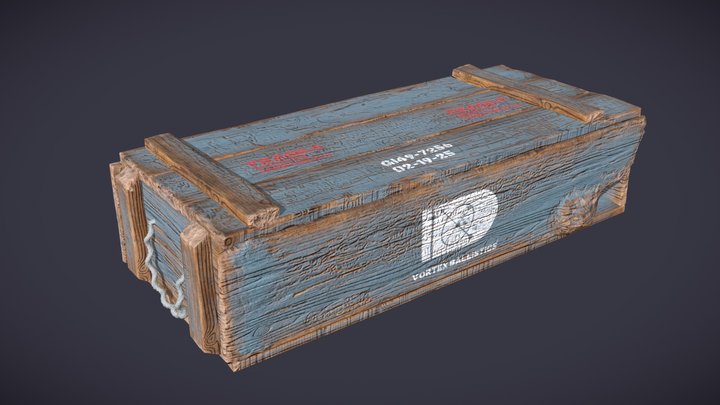 Wooden Ammo Crate 3D Model