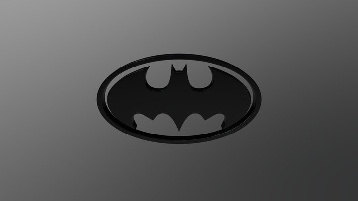 Classic Batman Symbol 3D Model