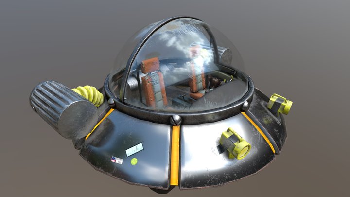Spaceship Rick and Morty 3D Model