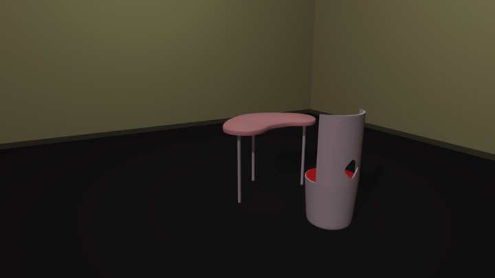 Table and chair 3D Model