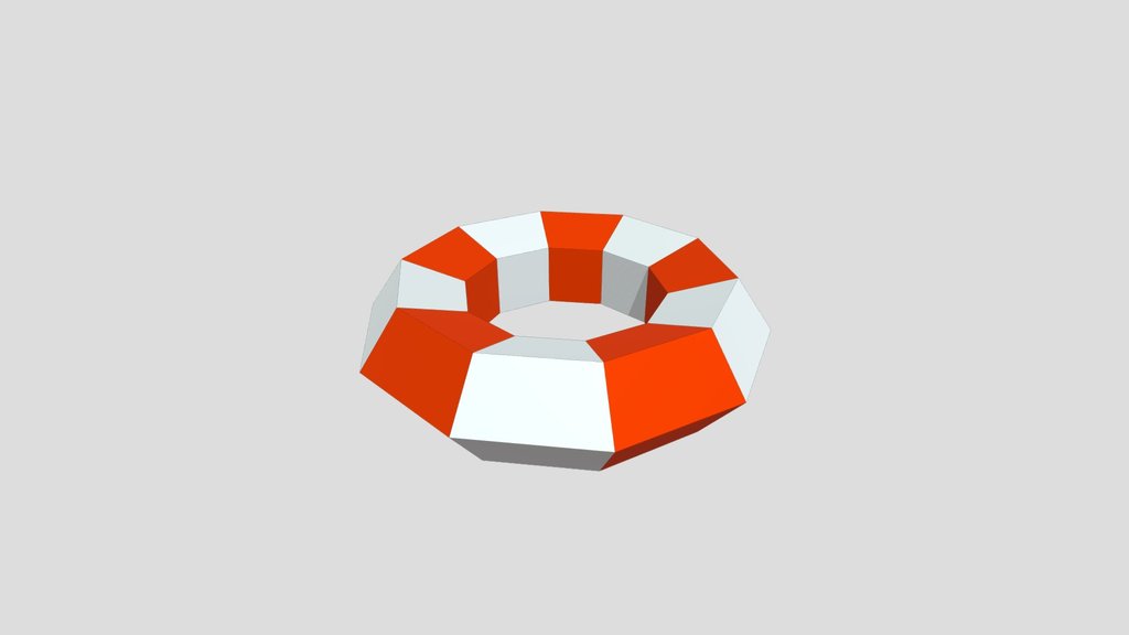 Stylized Low Poly Lifebuoy (Game Ready)