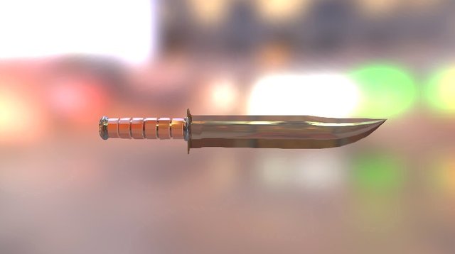 Low Poly Combat Knife 3D Model