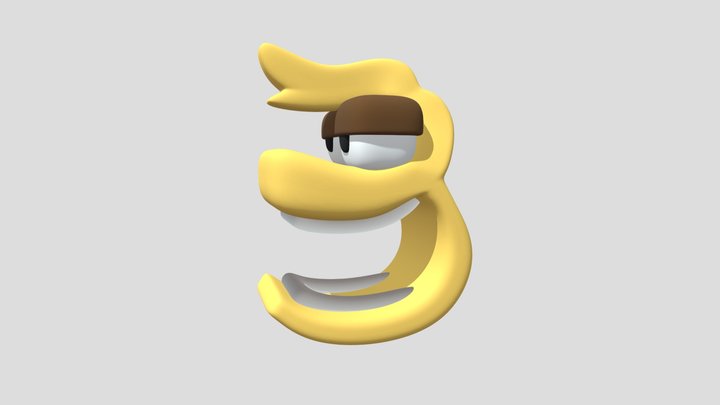 Three (Number Lore N.C) 3D Model