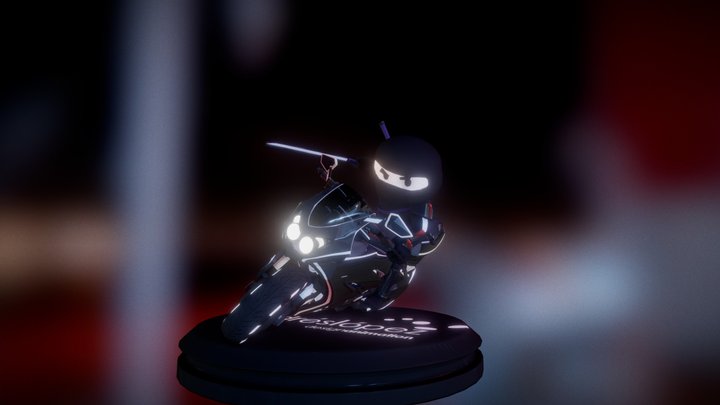 Ninja Biker 3D Model