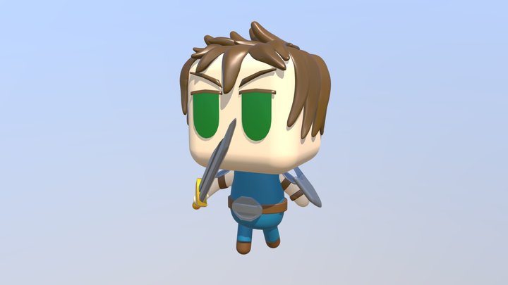 Chibi Warrior 3D Model