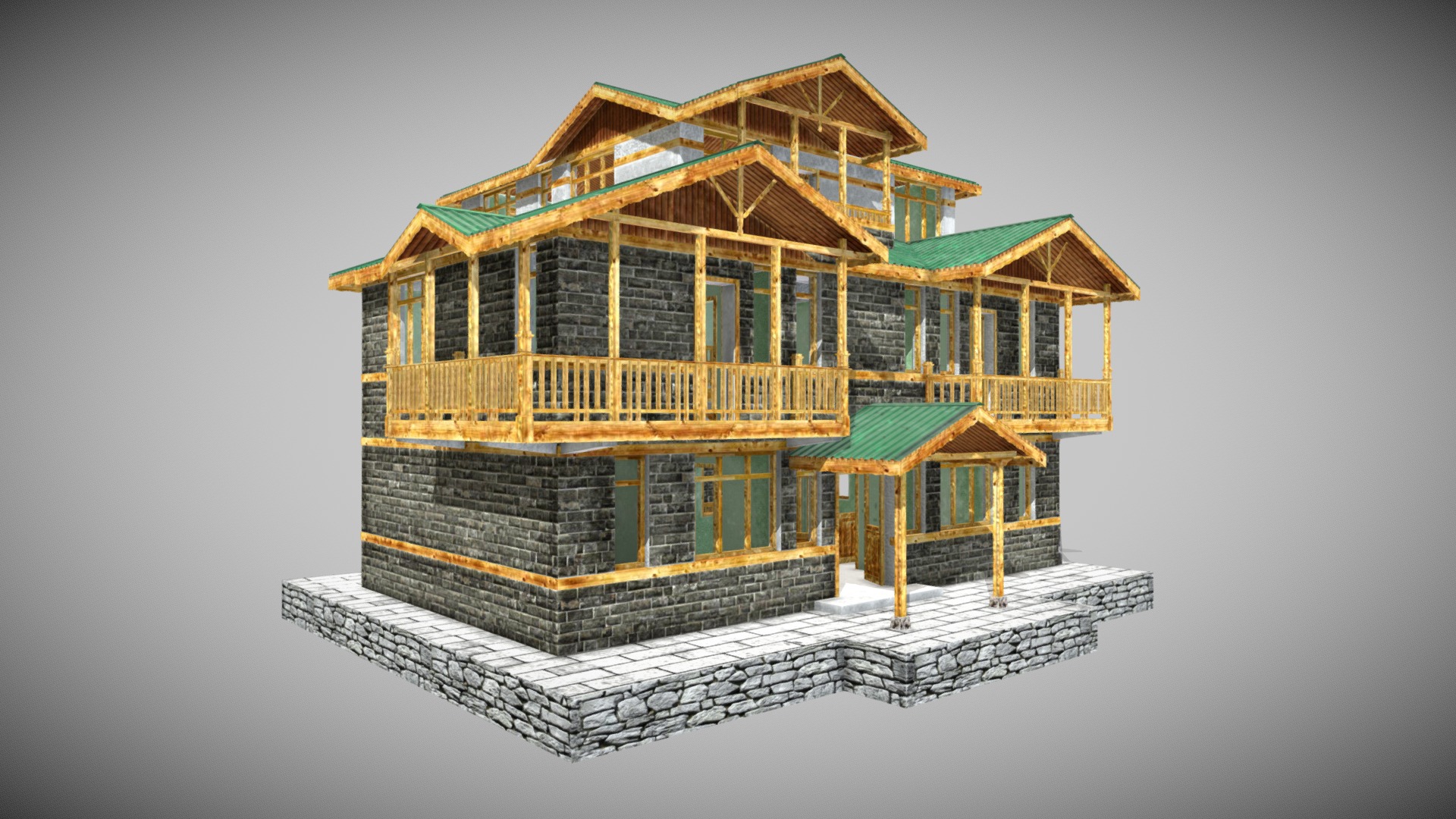 3D model House Local Style HP - This is a 3D model of the House Local Style HP. The 3D model is about a model of a house.