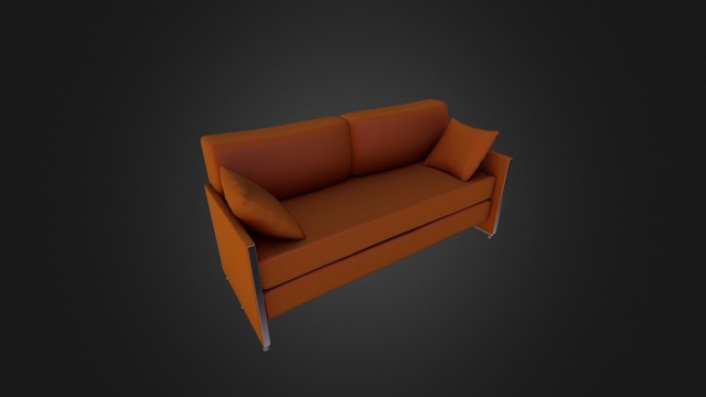 Orange Modern Sofa 3D Model