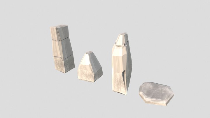 Low Poly Rock Collection 3D Model