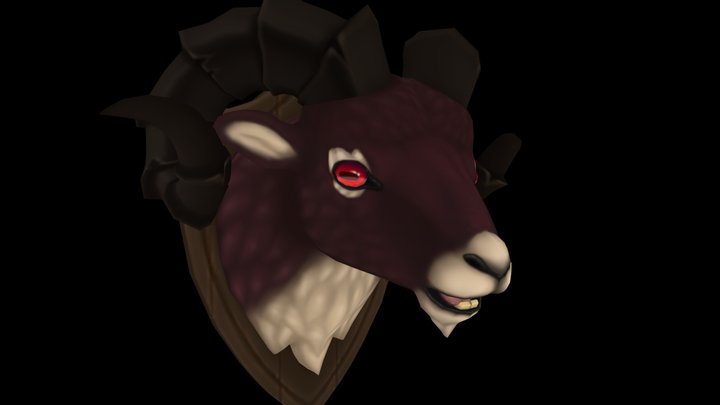 Devilish Ram - taxidermy wall mount 3D Model