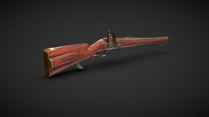 Fusil de rempart à silex prussien 3D Model