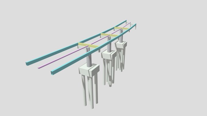 ponte tanque de rua 3D Model