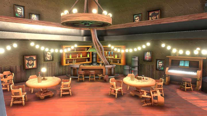 Stylized Saloon 3D Model