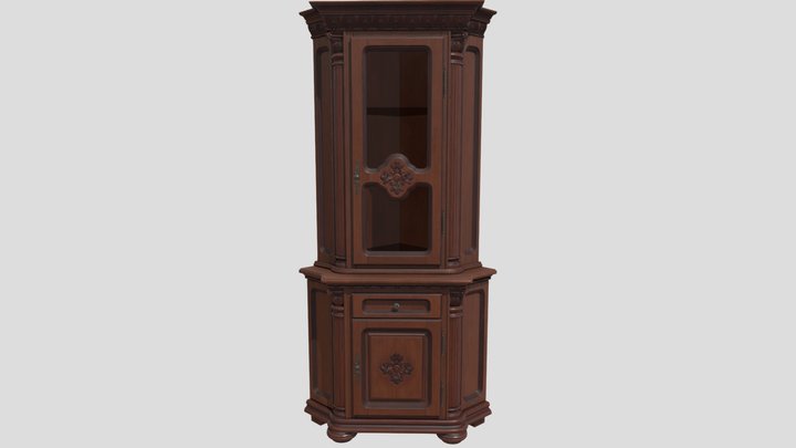 Vintage Buffet | Wooden Corner Cabinet 3D Model