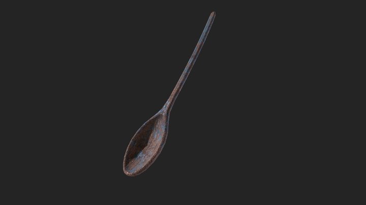 Medieval Painted Spoon 3D Model